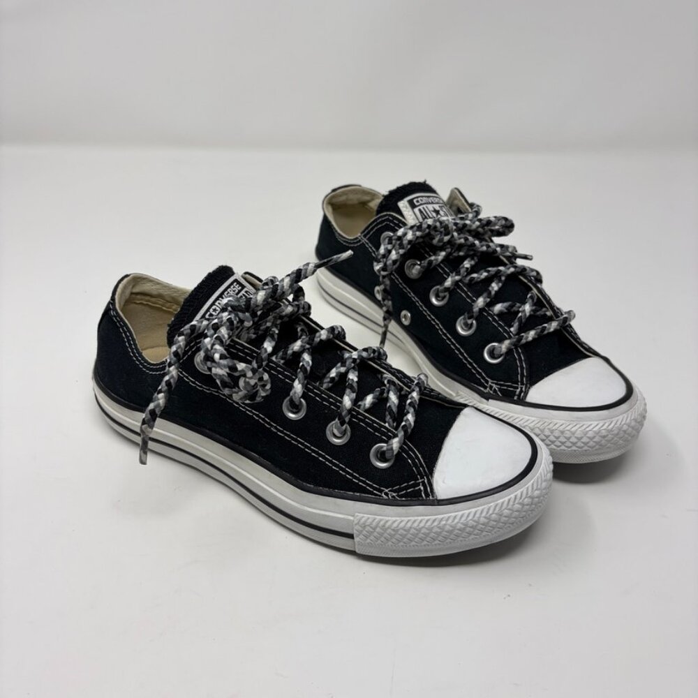 CONVERSE Sneaker Womens 6 Mens 4 Black Canvas Chuck Taylor All Star Low Top